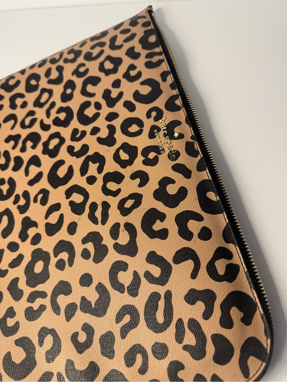 Kate Spade Leopard Laptop Case with Zipper